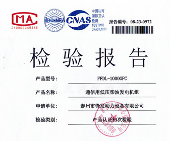 1000KW重康檢驗(yàn)報(bào)告 檢測(cè)報(bào)告